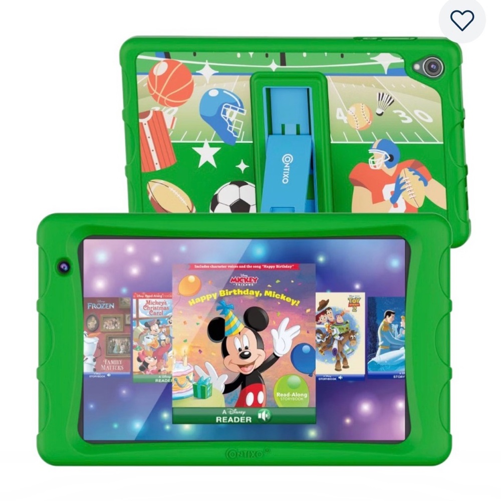 On Running Bright Green Kids Tablet Case with Sports Graphic Kickstand